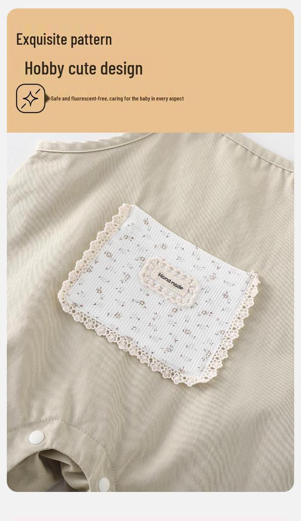Trendig Koreansk Mori-stil Blommig Jumpsuit och Spets Tvådelat Set för Små Flickor