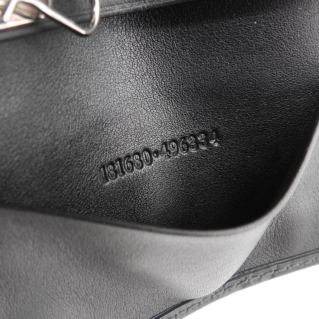 Excellent GUCCI Key Holder  Guccissima Interlocking G 6-row Black Leather Mens 181680 Used