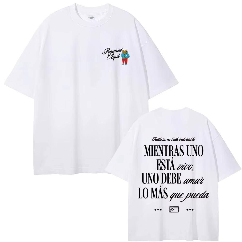 Rapper Bad Bunny Graphic Men cotton T-shirts Debi Tirar Mas Fotos DTMF World Tour T Shirt Fashion