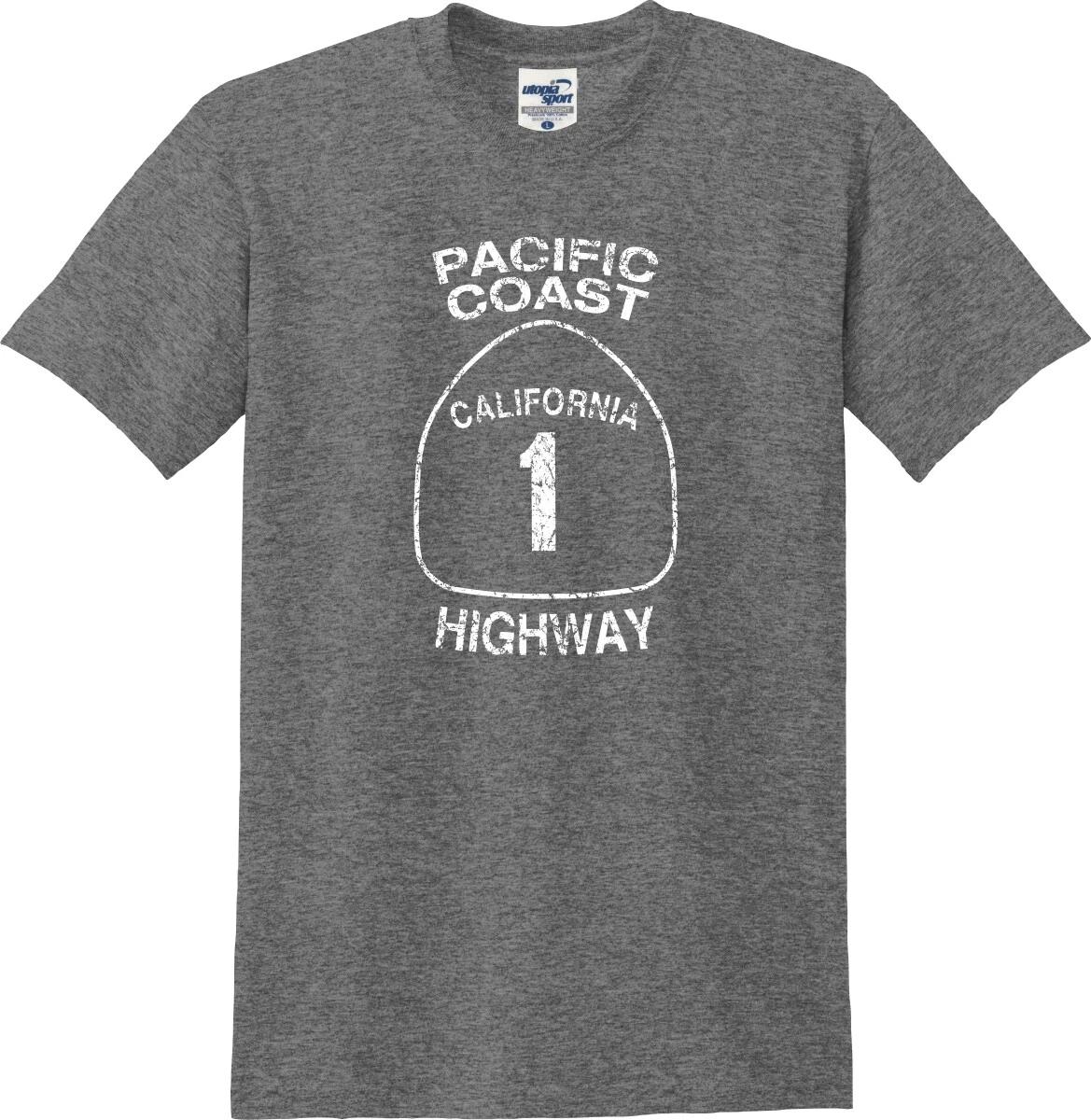 California Pacific Coast Highway State Route 1 Distressed Unisex T shirt (S-5X) L
