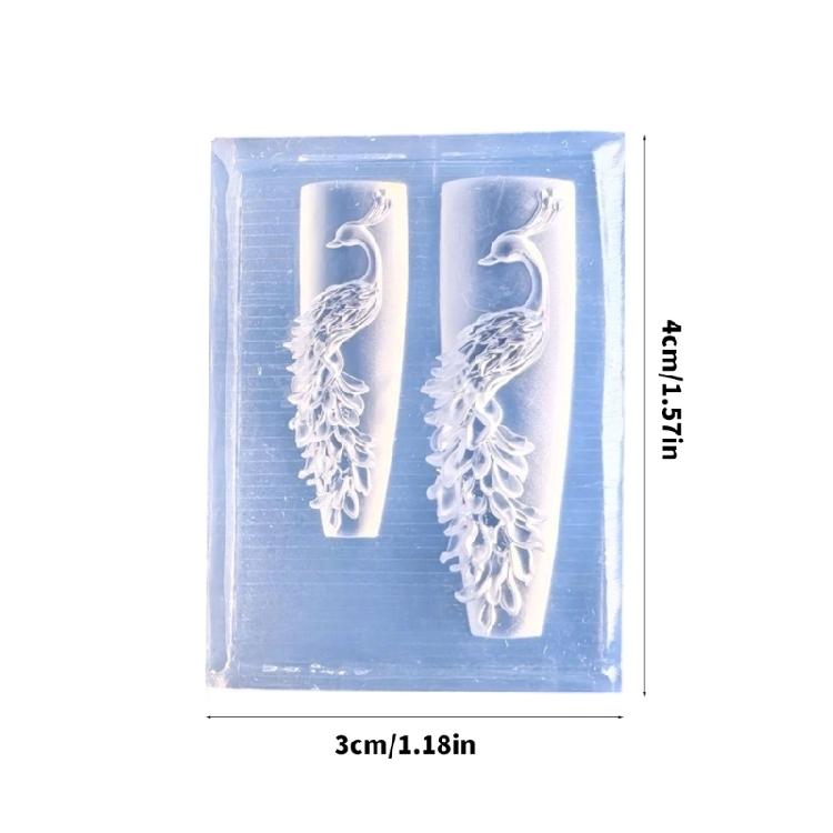 Multi Purpose Silicone Mold With Realistic Peacockbird Detailing Perfect For DIY Nail Designs And Gift Embellishments