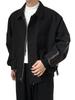 Men's Black Korean Style Loose Lapel Jacket for Spring and Autumn