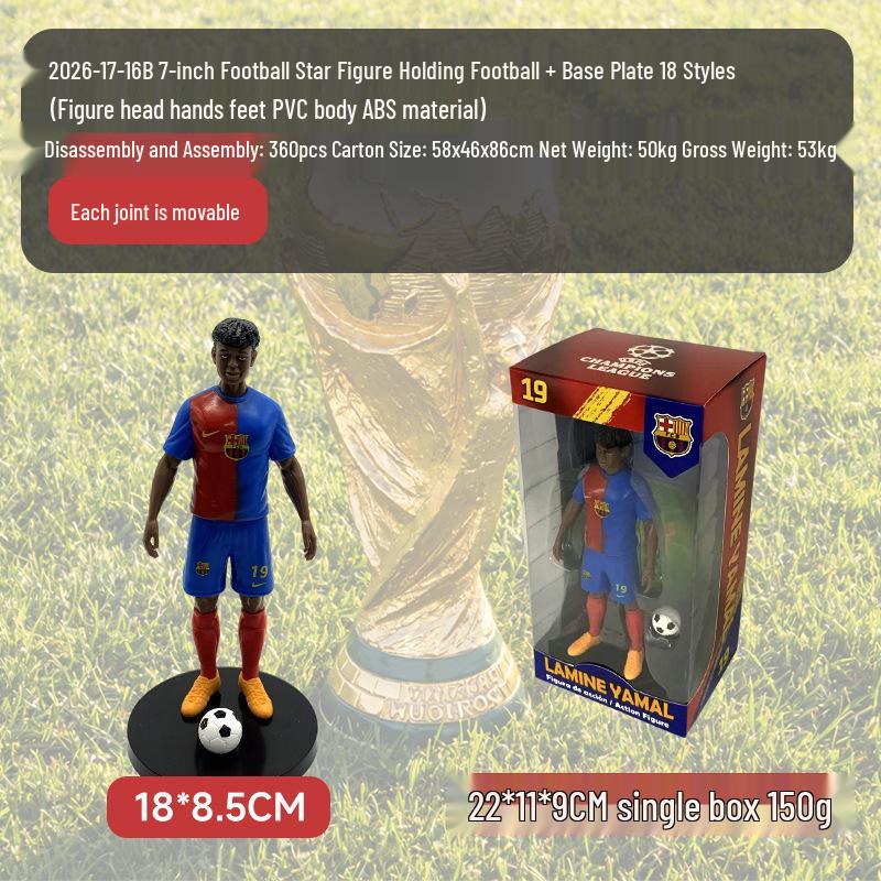 2026 World Cup Soccer Stars Figurines: CR7, Messi, Neymar, Mbappé Dolls