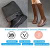 Koznoy 4cm Cow Genuine Leather Microfiber High Top Rubber Knee High Booties Women Chimney Autumn Boots Spring Fashion Shoes