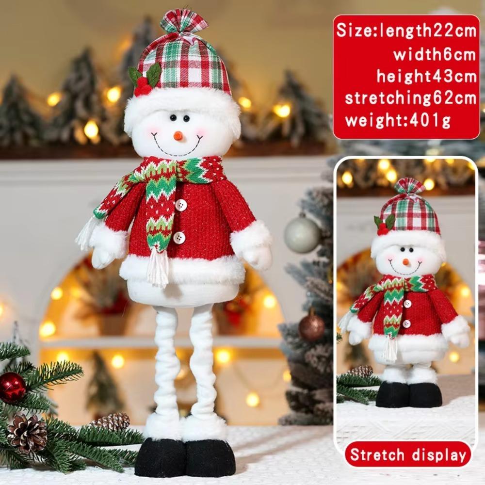 Santa Claus Telescopic Doll New Christmas Snowman Xmas Ornament Cute Knitted Elk Doll