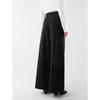 ELLE Women's Black Wool Blend Wide-Leg Casual Pants