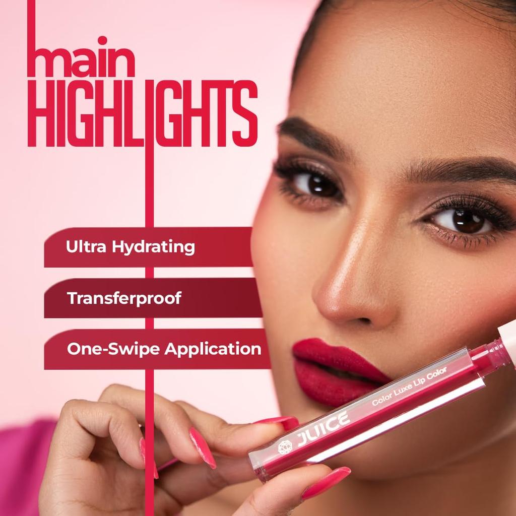 Juice Long Lasting, 4pc Lipstick Combo Set For Women(Epic Pink-M08 Bullet Lipstick, Stay-On Spice-MCR05 Play Up Lip Crayon, Yummy Pink-M13 Liquid L