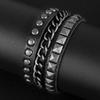Gothic Lolita Y2K Subculture Rebellious American Punk Style Black Leather Rivet Bracelet Street Dance Accessories
