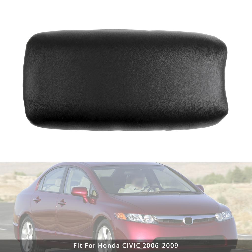 Black Leather Armrest Centre Console Lid For Honda CIVIC 2006-2009
