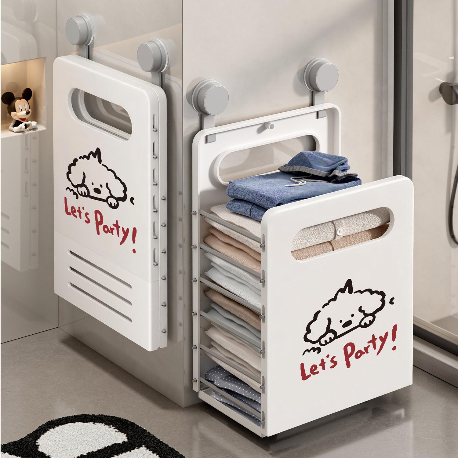 Foldable Wall-Mounted Laundry Hamper - Large Capacity Clothes Organizer Simple Dog - 1 Piece [Fixed, Foldable]