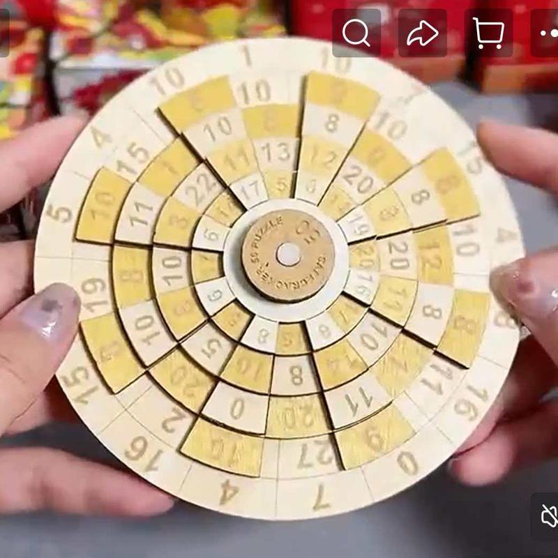 Creative Turntable Number Puzzles Wooden Brain Teasers For Kids Adults Difficult Math Games Iq Test Toys Educational Gifts