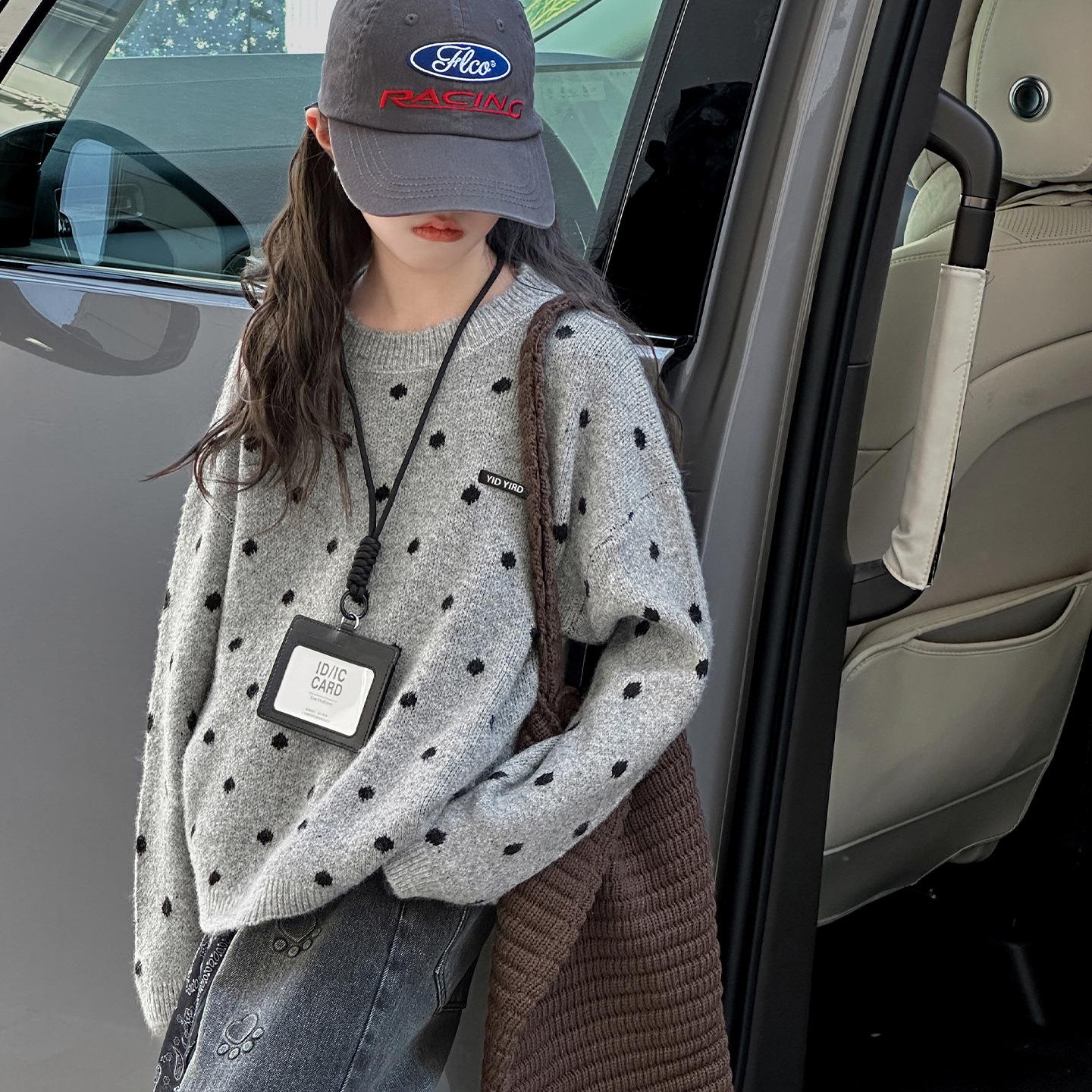 

2025 Autumn Knitted Sweater for Girls – Stylish Base Top for Big & Little Girls 120 cm серый