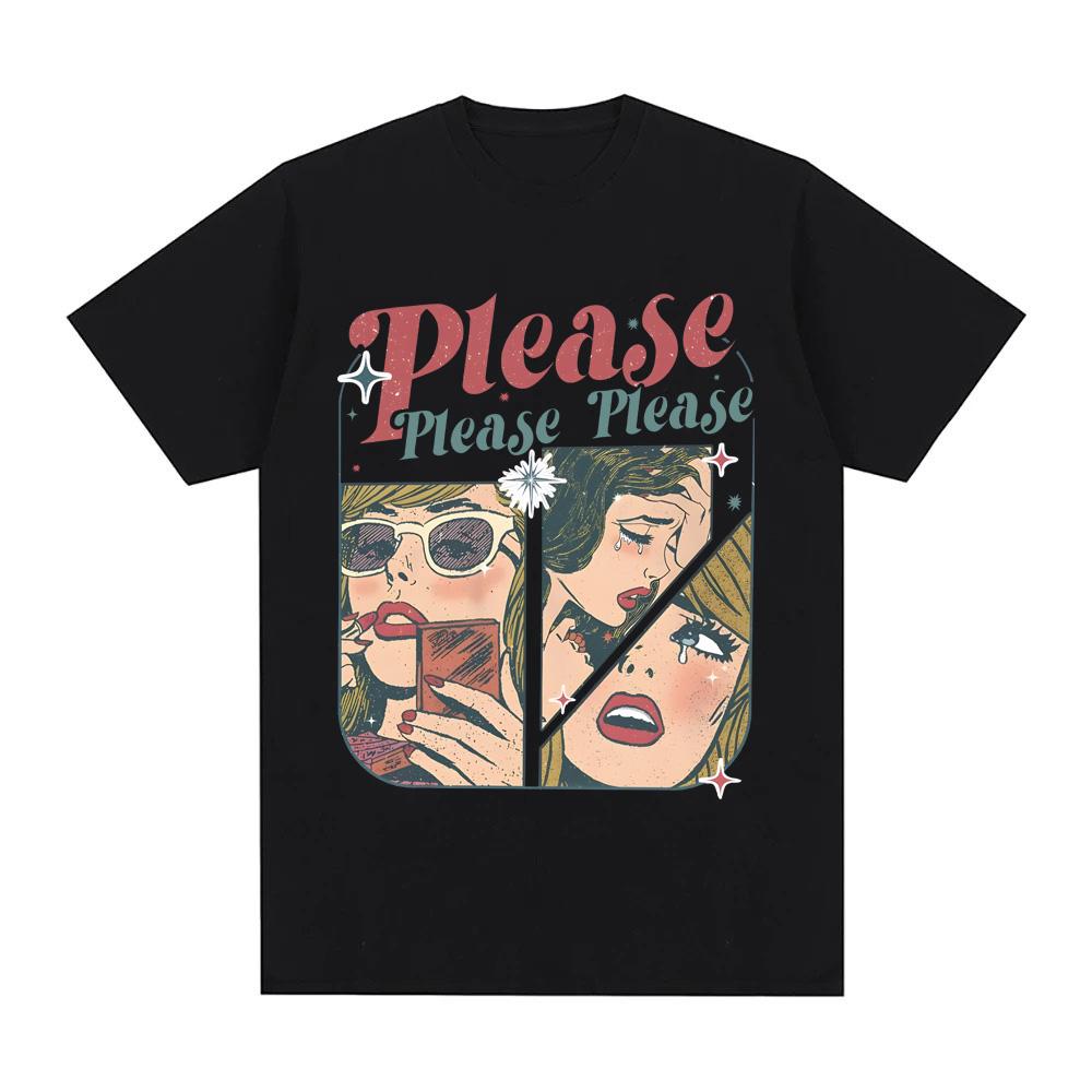 Sabrina Carpenter - Koszulka Tears z nadrukiem mangowym Wysokiej jakości koszulka vintage Letnia koszulka z krótkim rękawem Harajuku 100% bawełniana koszulka