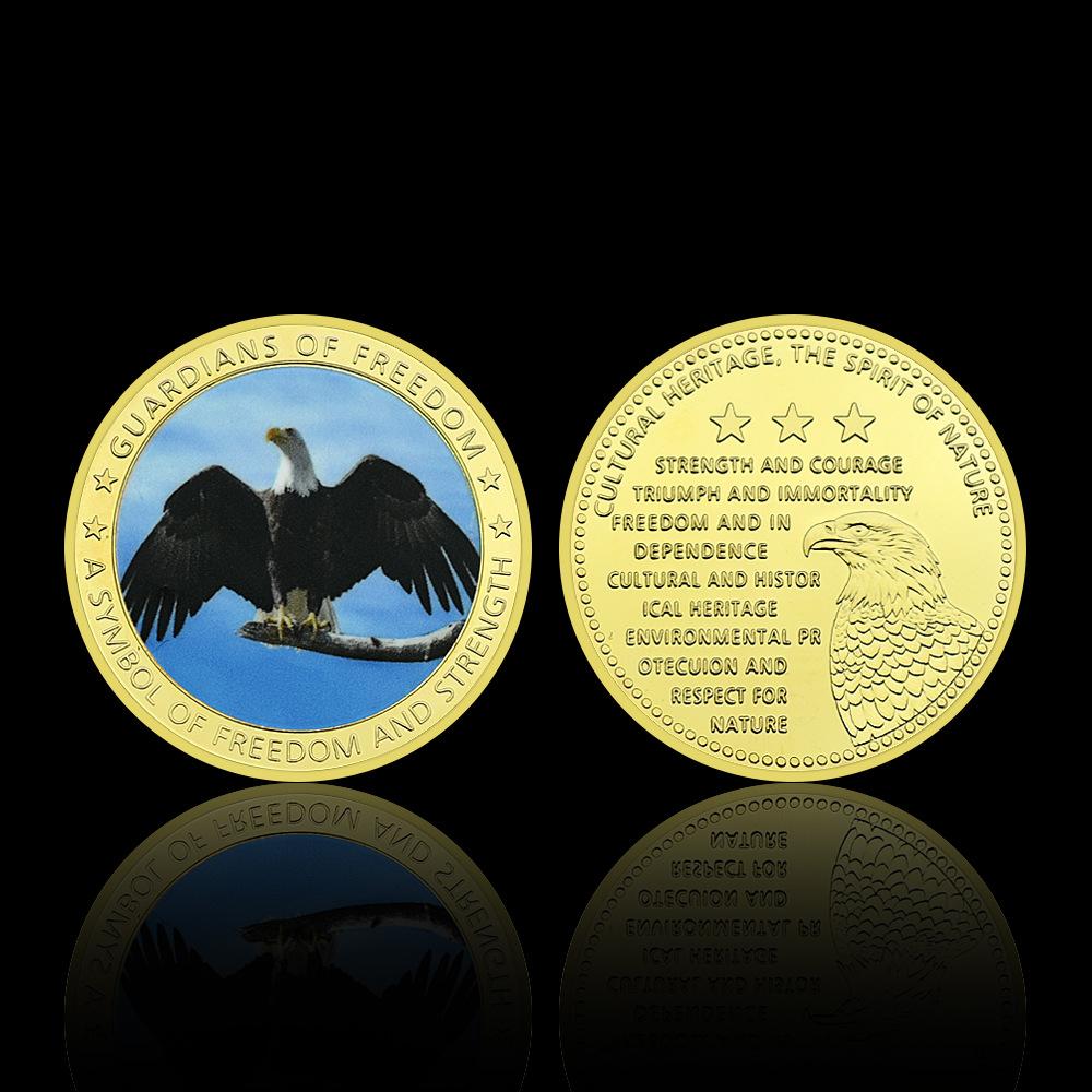 Famous auspicious bird of rare animals in the United States, bald eagle metal commemorative coin, commemorative medal