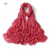 % rayon pleated solid color human cotton two-end beard bag headscarf female, new breathable soft scarf