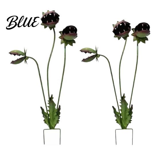 Garden Stake Decor Metal Carnivorous Plant Handmade Rainproof Yard Sculpture for Oversized Flower Beds Patios Planters Rustproof Unique Quirky Gift
