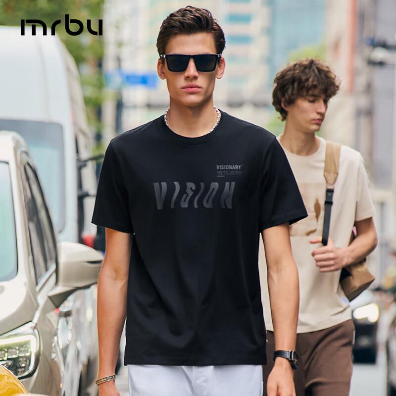 Men s Pure Cotton 3D Letter Print Short Sleeve T-shirt XL