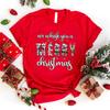 Funny We Whisk You A Merry Christmas Print T-Shirt Women Men Casual Short Sleeve Shirt Fashion Loose Tops