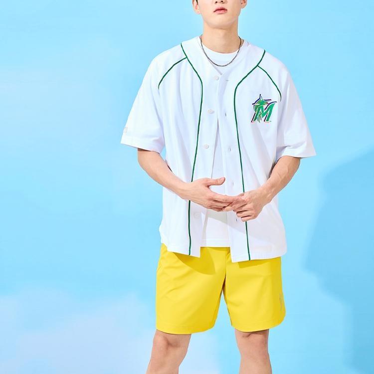 New MLB Base Logo Casual Shorts Unisex Yellow 3ASMR0133-05MSS