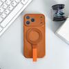 For Magsafe Magnetic Bracket Grip Ring Case For iPhone 17 16 Plus 15 14 13 12 11 Pro Max Air Matte Plating Wrist Strap Cover