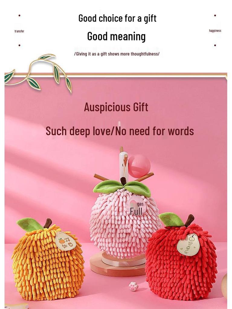 Festive Chenille Fruit Design Quick-Dry Absorbent Hand Towel