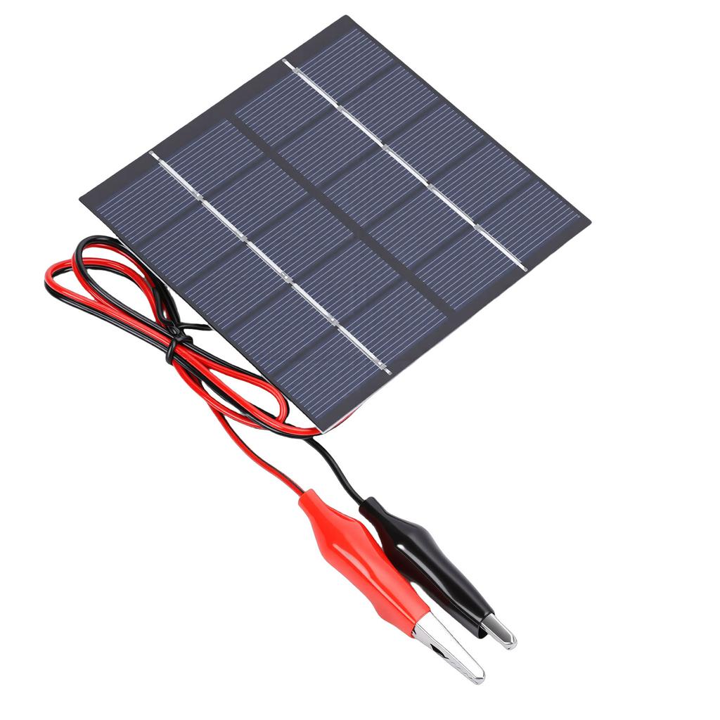Small Solar Panel with Wire Clip 1.5W Polycrystalline Silicon Portable Solar Panel Charger for DIY Electric Toy Light