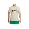 Nike Patterned Print Round Neck Quick-Dry Short Sleeve T-Shirt Men Tops Khaki FD0068-113