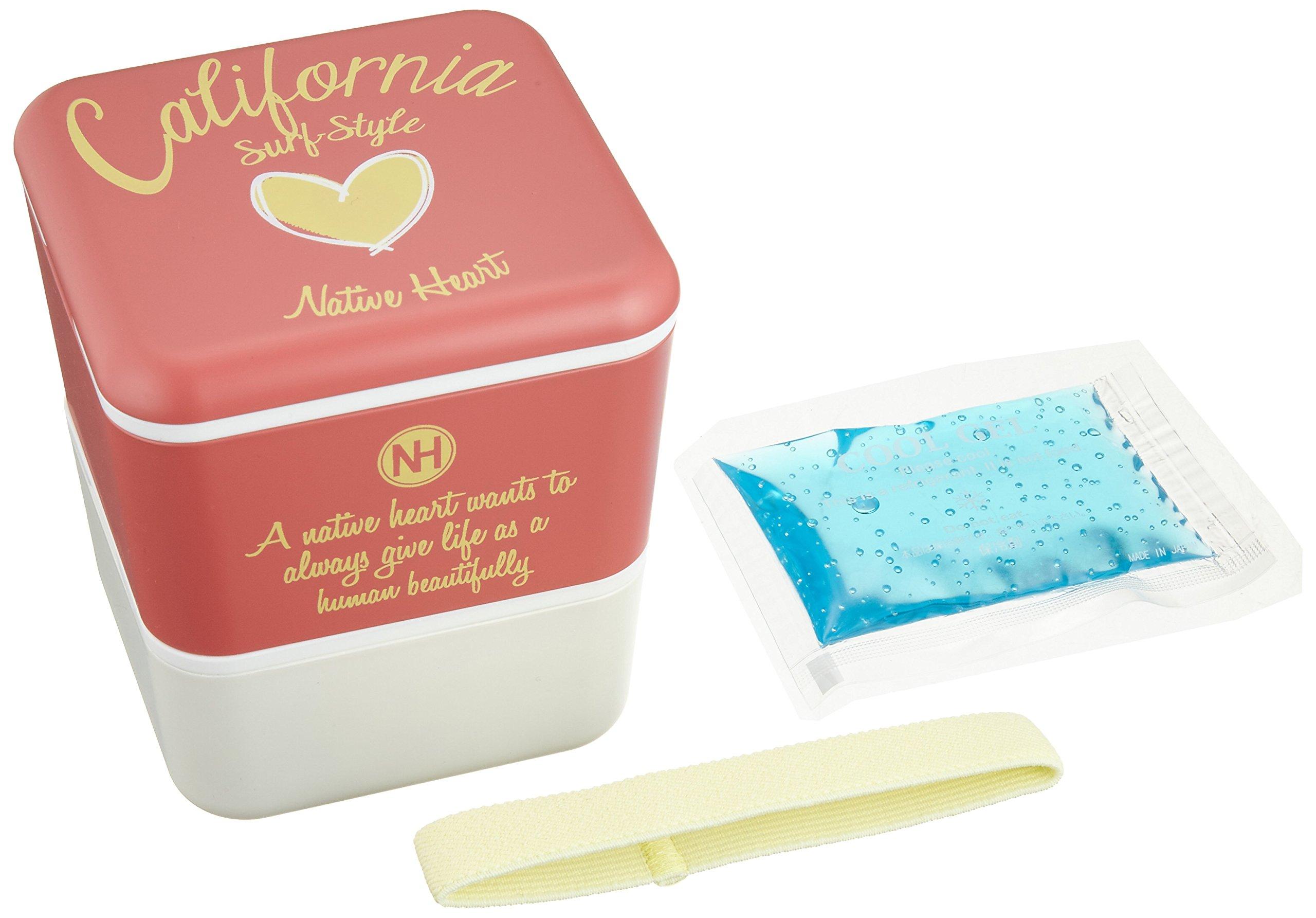 

Masakazu Bento Pink Heart 240ml Bottom 360ml Top NH Lunch Made in Dishwasher and Microwave Includes Ice Pack Box, Design, Rack, Rack, Box, Japan, розовый