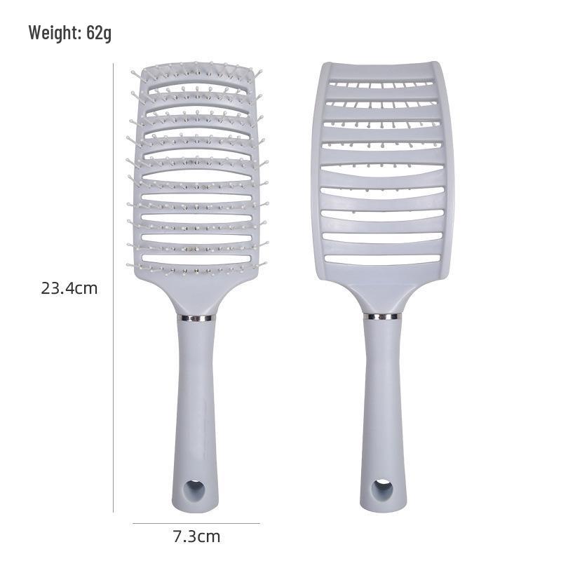 Curved Macaron Rib Comb: Women s Styling, Fluffy Curly Hair Air Cushion Massage Comb