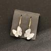 High-end sense of simplicity, fairy spirit, natural fritillary butterfly earhooks, exquisite diamond-encrusted temperament, gold-plated earrings, stud
