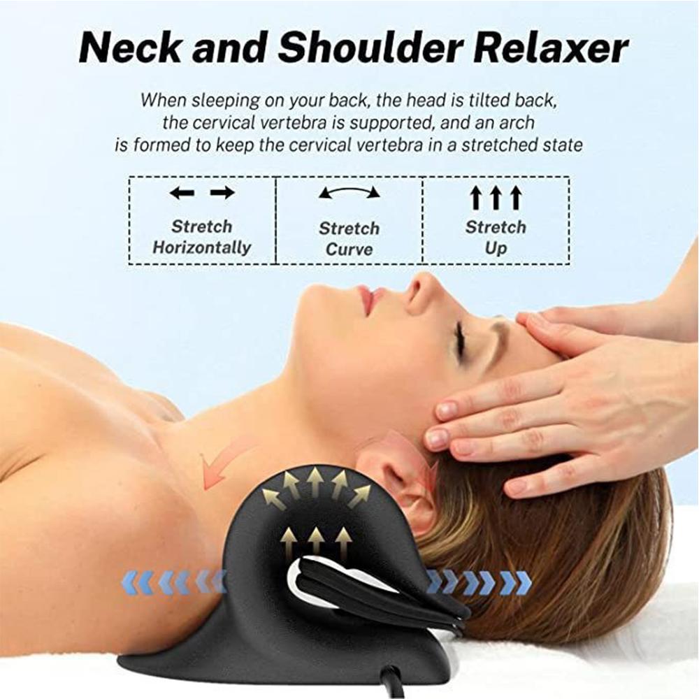 Neck Massage Pillow Relaxer, Cervical Traction Device for Tmj Pain Relief and Cervical Spine Alignment Adjustable Neck Stretcher