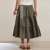 Women's Fashionable Retro Button High Waisted Long Denim Skirt