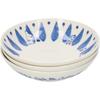 MOOMIN "Blue Flora" Bowl and Plate Set (3 pieces, 17cm each) - Nordic Style, Moomin Merchandise, Mother's Day Gift, Made in Japan, MM7000-76