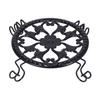 Flower Pot Stand Black Elegant Light Weight Stable Wrought Iron Plant Riser for Living Room Balcony Office