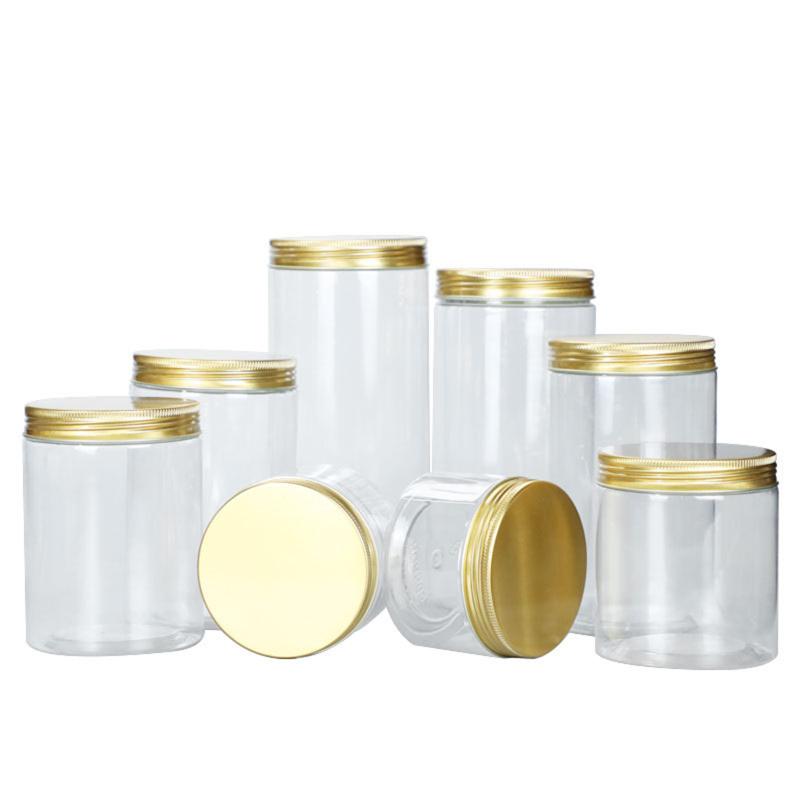 Tapa de Aluminio Frasco Sellado Plástico para Mascotas Grado Alimenticio Almacenamiento Botella de Embalaje Transparente Caramelos Aperitivos Frascos de Conservación de Té.