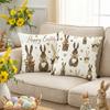 2 Pieces of Easter Bunny Print Pillowcase, Rustic Home Décor Cushion Cover