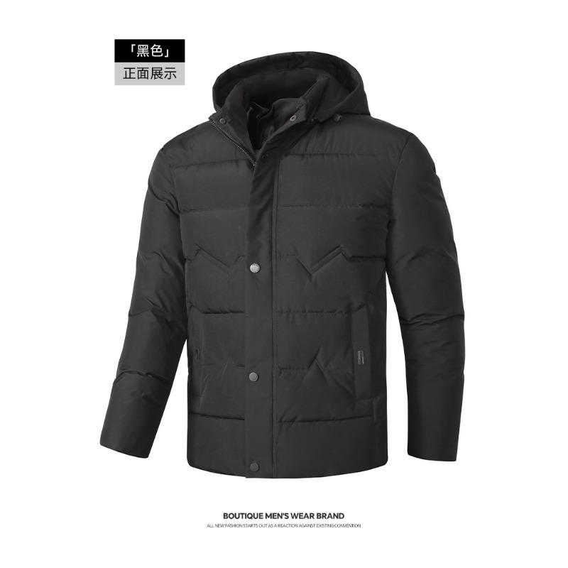 

Men s Thick Padded Hooded Down Jacket Windproof Warm Winter Outerwear Black S чорний