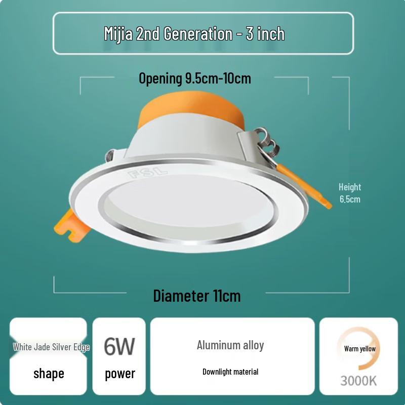 

Manying 6W LED Recessed Downlight with Silver Bezel
