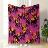 Flame-like Patterns with Orange, Yellow, and Black On a Purple Background. for All Seasons Blanket Lunch Break Throw Gift