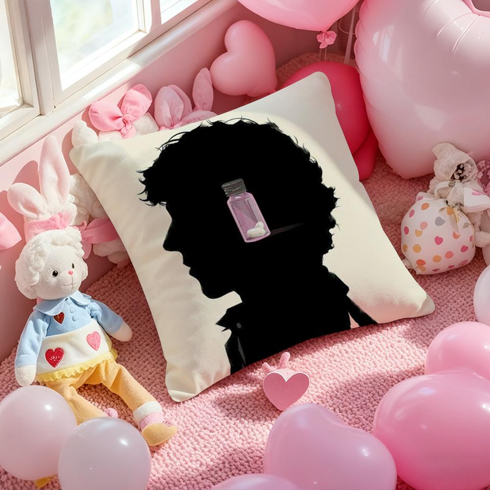 TV S-Sherlock H-Holmes Classic Cushion Cover Pattern Printed Pillowcase for Living Room Sofa Cushion Cover & Bedroom Decor