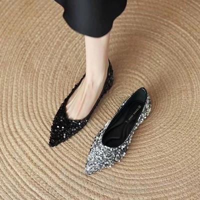 Fashion Women's Flats Casual Shoes Slip-on Loafers Pointed Toe Casual Low Heels Comfortable Bling Barefoot Trendyol Woman Spring Summer