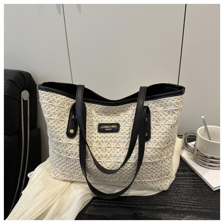 Fresh summer new style fashion design color matching straw woven shoulder underarm bag women