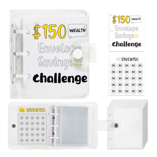 25 Envelopes Money Saving Challenge Binder Mini Cash Saving Budget Book to