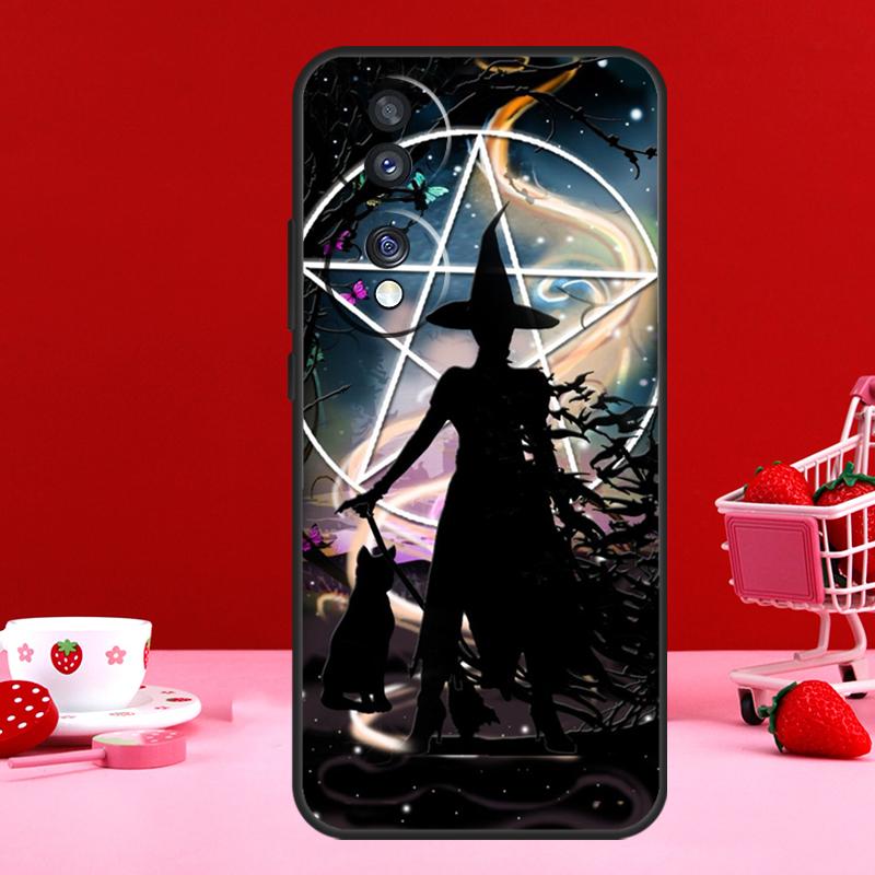Witchcraft Halloween Cat Dark Witch For Honor Magic 7 5 6 8 Pro Case For Honor 200 400 50 70 90 Lite X8c X8b X9a X9b X9c X9d Win