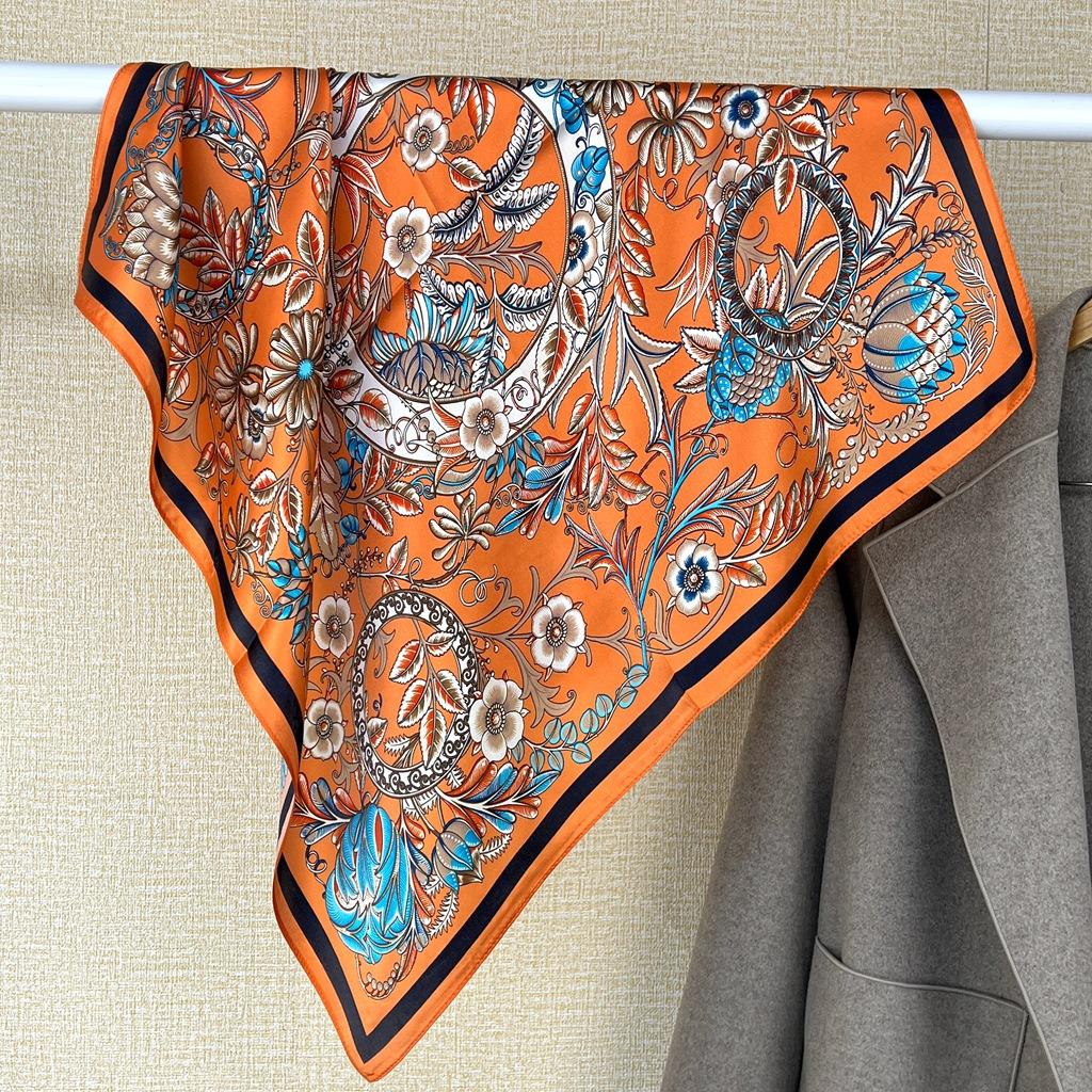 

Летний накладной воротник Универсальный декоративный маленький платок Внешний шарф Ретро шелковый шарф Весна и осень 100% шелк тутового шелкопряда Квадратный шарф 68X68