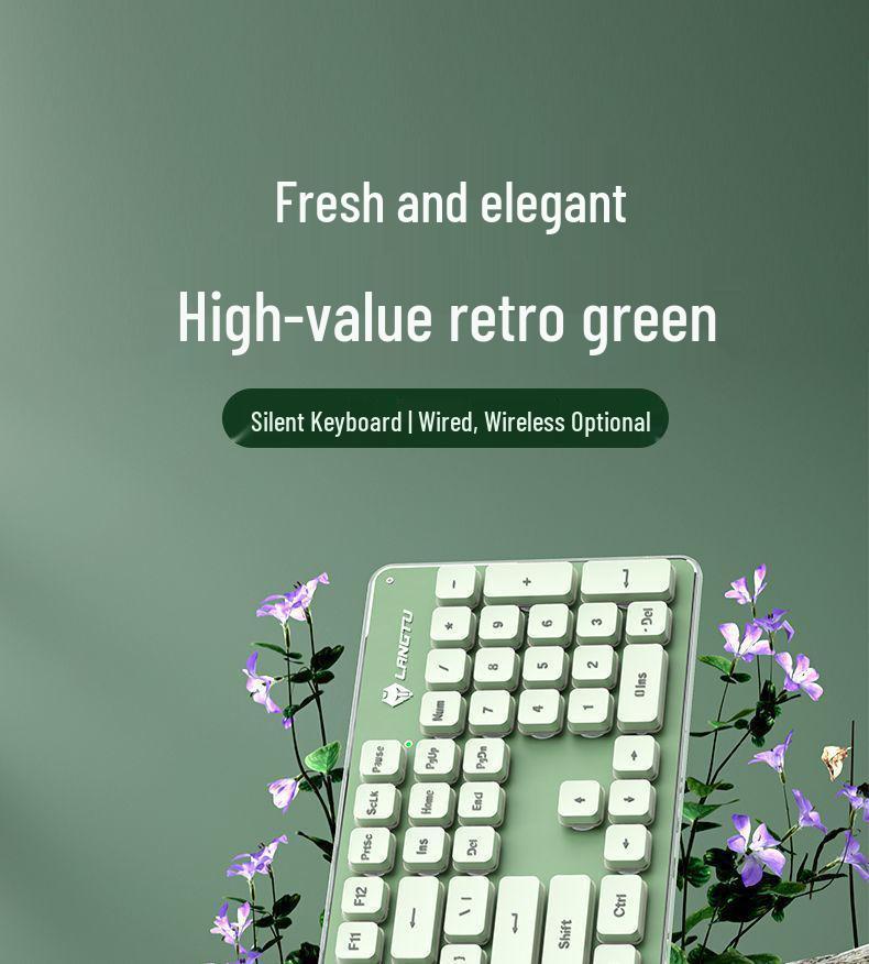Ultra-Quiet Illuminated Mechanical Feel Wired Keyboard & Wireless Mouse Set for Office & Tablet Use