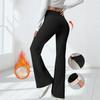 Women's Fashion Fleece,Lined Leggings High,Waisted Winter Yoga Bell,Bottom Wide,Leg Thermal Pants