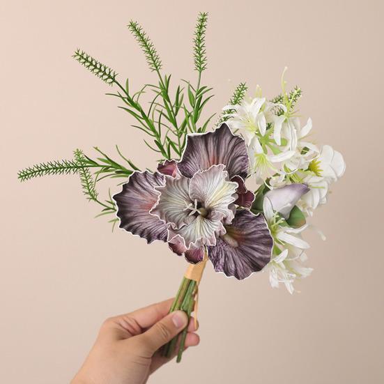 Simulated Bouquet Irises Doves Bouquet Realistic Silk Flowers Low Maintenance Fake Flower Bouquet Interior Decor