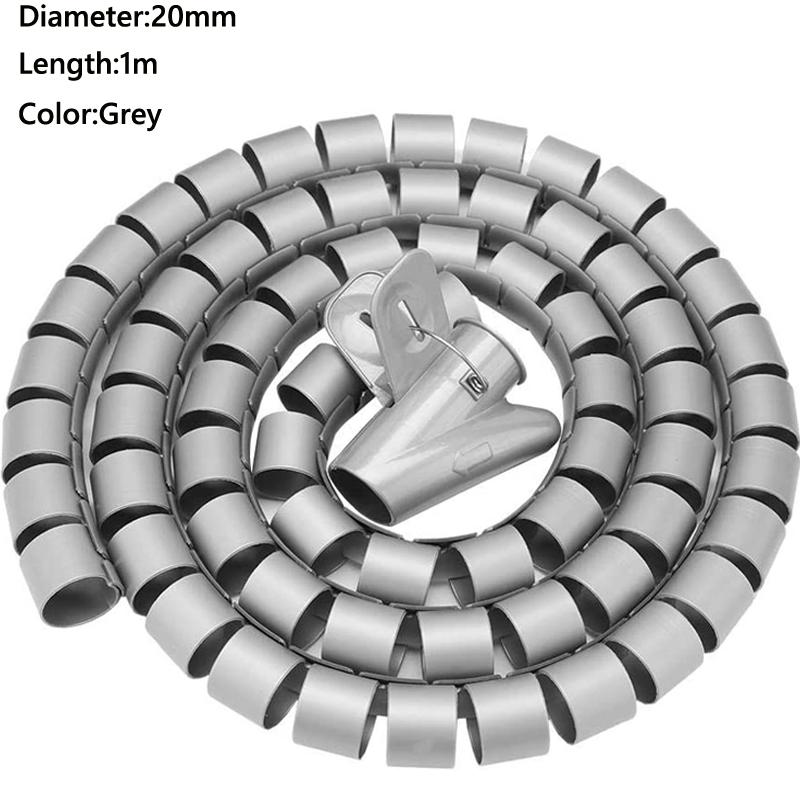 1/2meter 8-25mm Cable Spirals Wrap Tidy Cord Wire Banding Loom Storage Organizer PC TV Wire Winding Tube Wire Sleeves