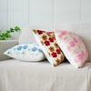 Three-dimensional Flowers Square Pillow Cover Imitation Lambswool Cushion Cover Jacquard Sofa Pillow Case Bedside Cushion Cover